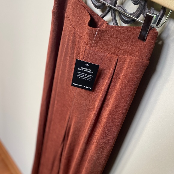 🆕 NWT Boston Proper Metallic Knit Wide Leg Pant Copper Outfit - Picture 10 of 16